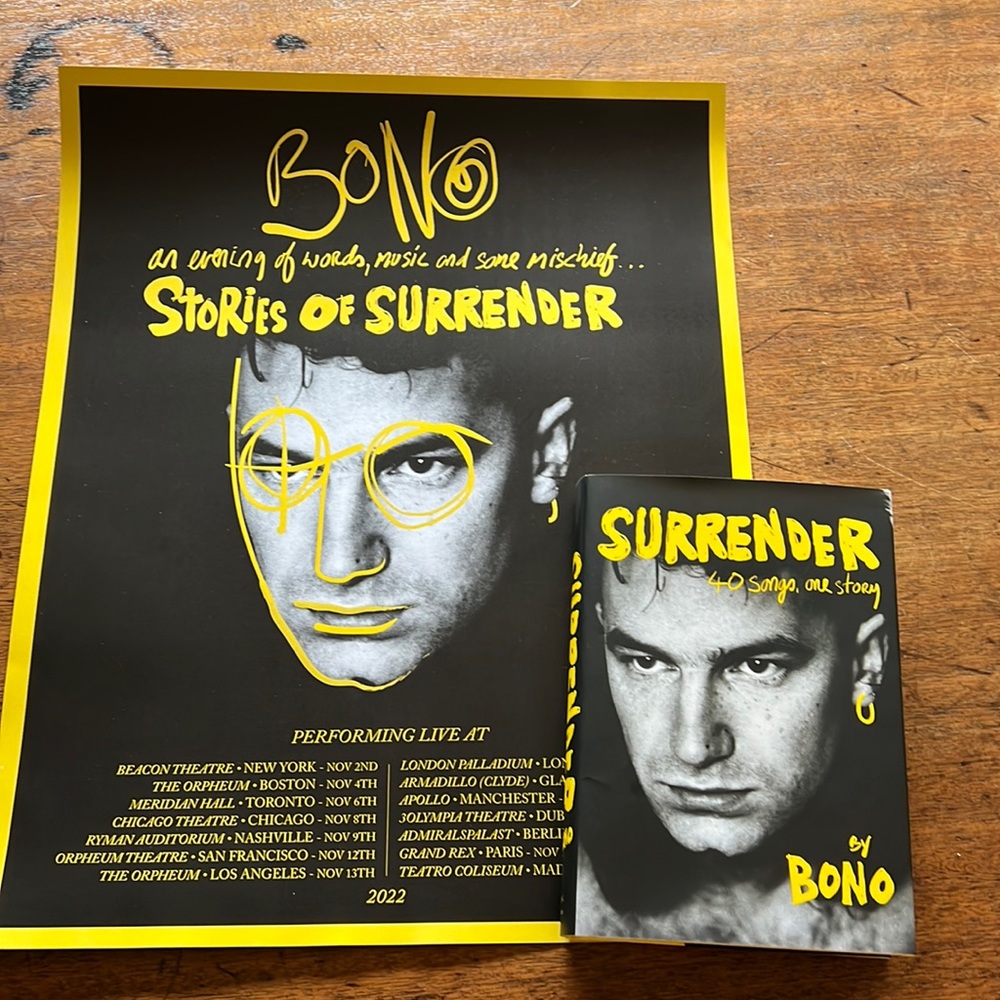 Bono Stories of Surrender Official Tour Book & Poster